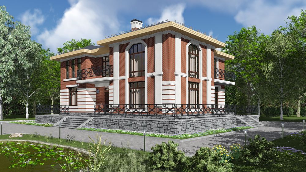 Облицовочный пустотелый, М-150,120x250x65, бордовый, Керма