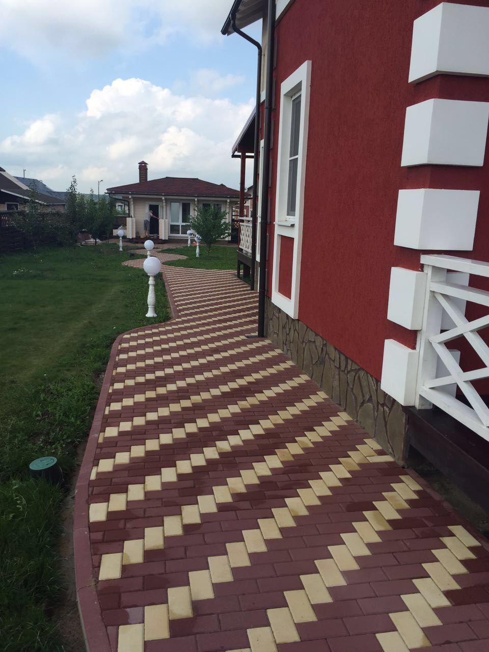 Тротуарная плитка BRAER II «Прямоугольник» КРАСНЫЙ